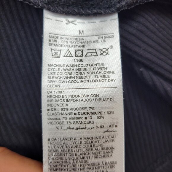 Old Navy Ribbed Dress Size Medium Black Fit & Flare 1/2 Sleeve Capsule Wardrobe - Picture 6 of 7